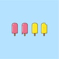 Sweet Popsicle Ice Cream Logo Set, Sign, Icon, Flat Design, Vetor Design