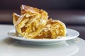 Sweet portuguese pastry called Briosa on white plate