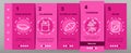 Sweet Potato Batata Onboarding Icons Set Vector