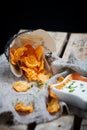 Sweet potato chips Royalty Free Stock Photo