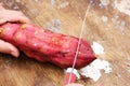 Sweet potato cutting