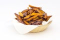 Sweet potato fries (camote) in a basket.