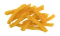 Sweet potato fries on a white background