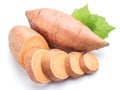 Sweet potato. Isolated on a white background Royalty Free Stock Photo