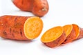 Sweet Potato Isolated on White Light Background