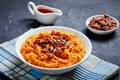 Sweet potato mash topped with pecan nuts Royalty Free Stock Photo