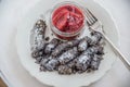 Sweet potato moodles with poppy seeds Royalty Free Stock Photo