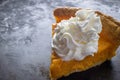 Sweet potato pie with whipped cream