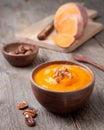 Sweet potato puree with pecan Royalty Free Stock Photo