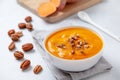 Sweet potato puree with pecan Royalty Free Stock Photo