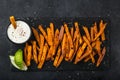 sweet potato roasted with smoked paprika served with garlic yogurt sause.