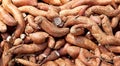 Sweet potato yam carbohydrate background Royalty Free Stock Photo