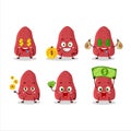 Sweet potatoe cartoon character with cute emoticon bring money