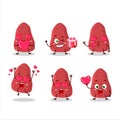 Sweet potatoe cartoon character with love cute emoticon