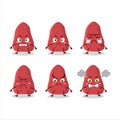 Sweet potatoe cartoon character with various angry expressions