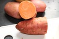 Sweet potatoe and red potatoes Royalty Free Stock Photo