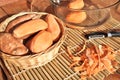 Sweet potatoes peelings. Royalty Free Stock Photo