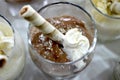 sweet pudding in a drinkiing glasses, Royalty Free Stock Photo
