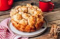 Sweet pull apart monkey bread with orange and cranberry Royalty Free Stock Photo