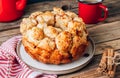 Sweet pull apart monkey bread with orange and cranberry Royalty Free Stock Photo