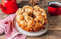 Sweet pull apart monkey bread with orange and cranberry Royalty Free Stock Photo