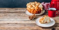 Sweet pull apart monkey bread with orange and cranberry Royalty Free Stock Photo