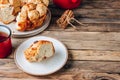 Sweet pull apart monkey bread with orange and cranberry Royalty Free Stock Photo