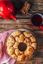 Sweet pull apart monkey bread with orange and cranberry Royalty Free Stock Photo