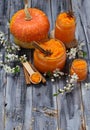 Sweet pumpkin jam in jar Royalty Free Stock Photo