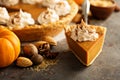 Pumpkin pie with whipped cream