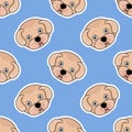 Sweet puppy kawaii seamless background. repeat pattern background design