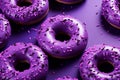 Sweet Purple donuts food. Generate Ai
