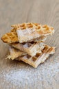 Sweet pyramid of waffel slices