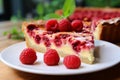 Sweet Raspberry quiche. Generate Ai Royalty Free Stock Photo