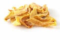 Sweet raw organic dried mango. White background. Isolated Royalty Free Stock Photo