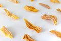 Sweet raw organic dried mango. White background. Isolated Royalty Free Stock Photo