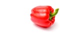 Sweet red bell pepper close up on a white background, copy space, isolate Royalty Free Stock Photo