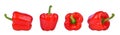 Sweet red bell pepper isolated on white background. Royalty Free Stock Photo