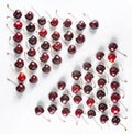 Sweet Red Bing Cherries in Chinese Checker Design