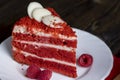 Sweet red cake with raspberry flavor