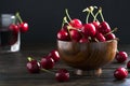 Sweet red cherries in a plate Royalty Free Stock Photo