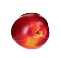 Sweet red juicy nectarine on background