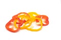 Sweet red sliced pepper isolated Royalty Free Stock Photo