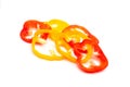 Sweet red sliced pepper isolated Royalty Free Stock Photo