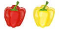 Sweet red and yellow pepper. Two peppers. Royalty Free Stock Photo