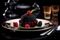 Sweet Restaurant blackberry drink. Generate Ai