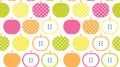 Cute retro apple seamless vector pattern