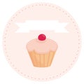 Sweet retro cupcake with place for your own text