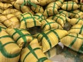 Sweet rice delicacies in banana leaves popular in Southeast Asia