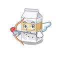 Sweet rice milk Cupid cartoon design with arrow and wings